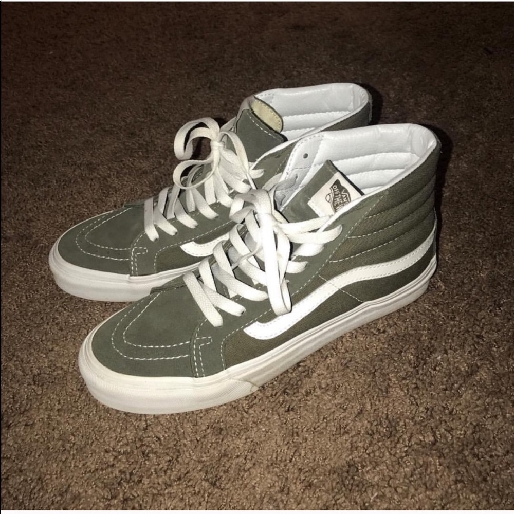 Green olive high top vans